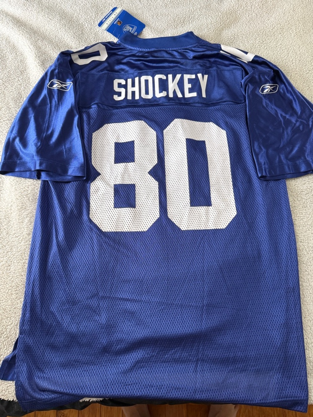 RARE New York Giants #80 Jeremy Shockey NFL On Field Vintage Reebok Jersey